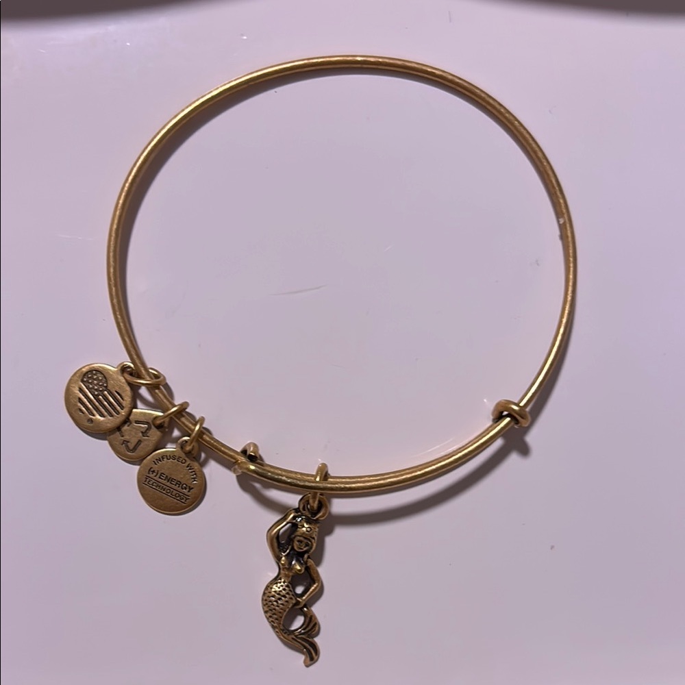 Alex and Ani Gold Mermaid Charm Bracelet